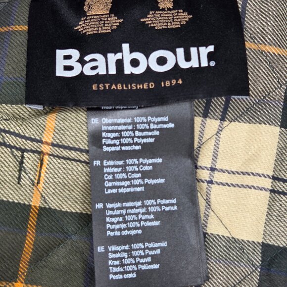 Barbour Quilted Olive Tartan Dog Coat Large - Picture 4 of 5